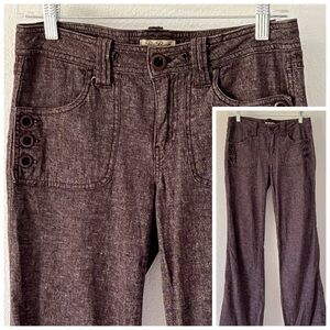 Be Bop Brown Y2K Flared Leg Textured Light Academia Trouser Work Pants Size 5
